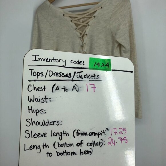 NWT Anthropologie Everleigh Oatmeal Lace  Up Back Sweater Top size XS - Picture 11 of 13